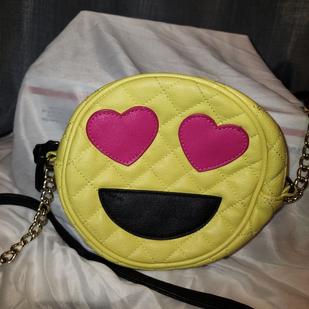 Betsey Johnson emoji face crossbody purse